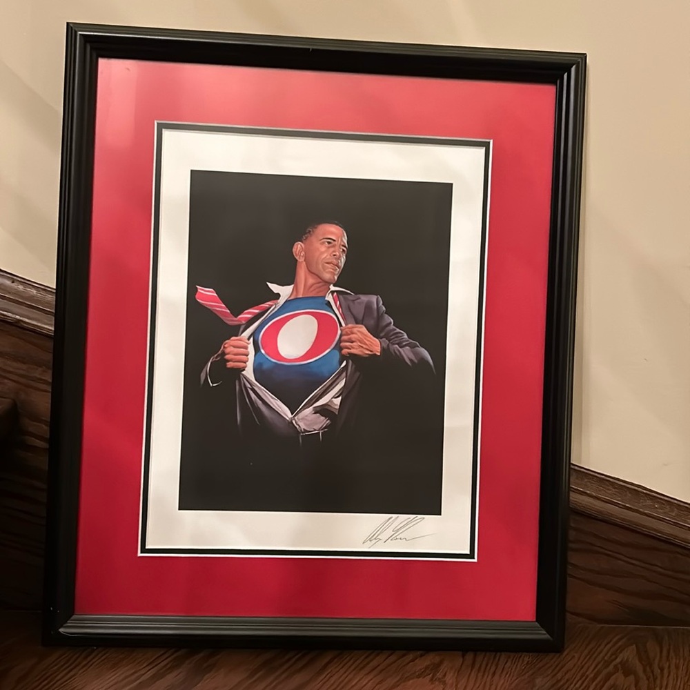 Alex Ross Superman Time For A Change Poster of Barack Obama. Signed by Artist